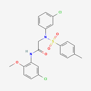 molecular formula C22H20Cl2N2O4S B3678262 N~1~-(5-chloro-2-methoxyphenyl)-N~2~-(3-chlorophenyl)-N~2~-[(4-methylphenyl)sulfonyl]glycinamide 