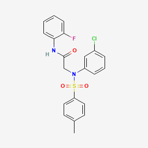 molecular formula C21H18ClFN2O3S B3678266 N~2~-(3-chlorophenyl)-N~1~-(2-fluorophenyl)-N~2~-[(4-methylphenyl)sulfonyl]glycinamide 