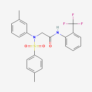 molecular formula C23H21F3N2O3S B3678274 N~2~-(3-methylphenyl)-N~2~-[(4-methylphenyl)sulfonyl]-N~1~-[2-(trifluoromethyl)phenyl]glycinamide 