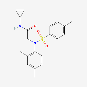 molecular formula C20H24N2O3S B3678279 N~1~-cyclopropyl-N~2~-(2,4-dimethylphenyl)-N~2~-[(4-methylphenyl)sulfonyl]glycinamide 