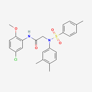 molecular formula C24H25ClN2O4S B3678306 N~1~-(5-chloro-2-methoxyphenyl)-N~2~-(3,4-dimethylphenyl)-N~2~-[(4-methylphenyl)sulfonyl]glycinamide 
