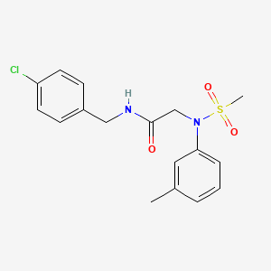 molecular formula C17H19ClN2O3S B3678313 N~1~-(4-chlorobenzyl)-N~2~-(3-methylphenyl)-N~2~-(methylsulfonyl)glycinamide 