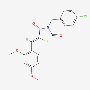 molecular formula C19H16ClNO4S B3678320 3-(4-chlorobenzyl)-5-(2,4-dimethoxybenzylidene)-1,3-thiazolidine-2,4-dione 