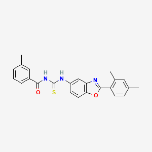 molecular formula C24H21N3O2S B3678349 N-({[2-(2,4-dimethylphenyl)-1,3-benzoxazol-5-yl]amino}carbonothioyl)-3-methylbenzamide 