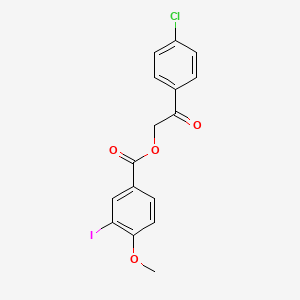 molecular formula C16H12ClIO4 B3678360 2-(4-chlorophenyl)-2-oxoethyl 3-iodo-4-methoxybenzoate 