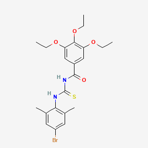 molecular formula C22H27BrN2O4S B3678370 N-{[(4-bromo-2,6-dimethylphenyl)amino]carbonothioyl}-3,4,5-triethoxybenzamide 