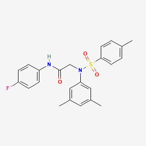 molecular formula C23H23FN2O3S B3678375 N~2~-(3,5-dimethylphenyl)-N~1~-(4-fluorophenyl)-N~2~-[(4-methylphenyl)sulfonyl]glycinamide 