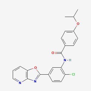 molecular formula C22H18ClN3O3 B3678381 N-(2-chloro-5-[1,3]oxazolo[4,5-b]pyridin-2-ylphenyl)-4-isopropoxybenzamide 