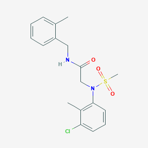 molecular formula C18H21ClN2O3S B3678392 N~2~-(3-chloro-2-methylphenyl)-N~1~-(2-methylbenzyl)-N~2~-(methylsulfonyl)glycinamide 