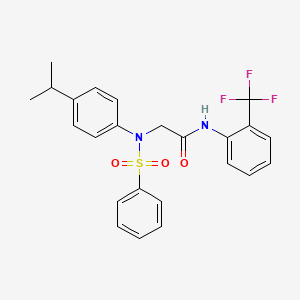 molecular formula C24H23F3N2O3S B3678402 N~2~-(4-isopropylphenyl)-N~2~-(phenylsulfonyl)-N~1~-[2-(trifluoromethyl)phenyl]glycinamide 