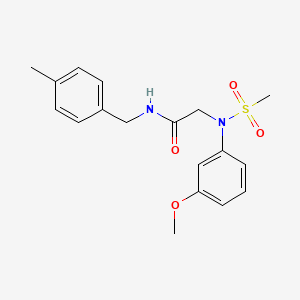 molecular formula C18H22N2O4S B3678407 N~2~-(3-methoxyphenyl)-N~1~-(4-methylbenzyl)-N~2~-(methylsulfonyl)glycinamide 