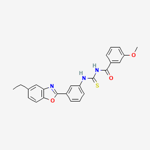 molecular formula C24H21N3O3S B3678419 N-({[3-(5-ethyl-1,3-benzoxazol-2-yl)phenyl]amino}carbonothioyl)-3-methoxybenzamide 