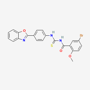 molecular formula C22H16BrN3O3S B3678424 N-({[4-(1,3-benzoxazol-2-yl)phenyl]amino}carbonothioyl)-5-bromo-2-methoxybenzamide 