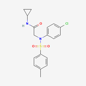 molecular formula C18H19ClN2O3S B3678425 N~2~-(4-chlorophenyl)-N~1~-cyclopropyl-N~2~-[(4-methylphenyl)sulfonyl]glycinamide 