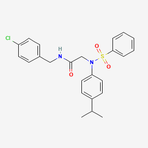 molecular formula C24H25ClN2O3S B3678431 N~1~-(4-chlorobenzyl)-N~2~-(4-isopropylphenyl)-N~2~-(phenylsulfonyl)glycinamide 