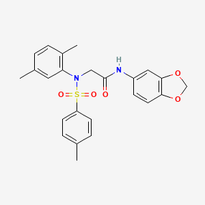 molecular formula C24H24N2O5S B3678433 N~1~-1,3-benzodioxol-5-yl-N~2~-(2,5-dimethylphenyl)-N~2~-[(4-methylphenyl)sulfonyl]glycinamide 