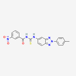 molecular formula C21H16N6O3S B3678436 N-({[2-(4-methylphenyl)-2H-1,2,3-benzotriazol-5-yl]amino}carbonothioyl)-3-nitrobenzamide 