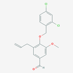 molecular formula C18H16Cl2O3 B3678440 3-allyl-4-[(2,4-dichlorobenzyl)oxy]-5-methoxybenzaldehyde 