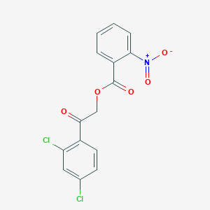 molecular formula C15H9Cl2NO5 B3678444 2-(2,4-dichlorophenyl)-2-oxoethyl 2-nitrobenzoate 