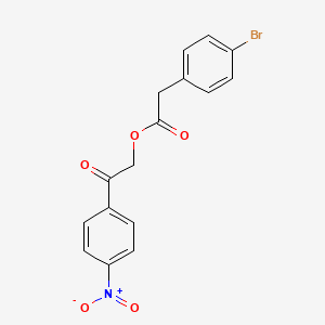 molecular formula C16H12BrNO5 B3678448 2-(4-nitrophenyl)-2-oxoethyl (4-bromophenyl)acetate 