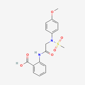 molecular formula C17H18N2O6S B3678460 2-{[N-(4-methoxyphenyl)-N-(methylsulfonyl)glycyl]amino}benzoic acid 