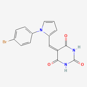 molecular formula C15H10BrN3O3 B3678471 5-{[1-(4-bromophenyl)-1H-pyrrol-2-yl]methylene}-2,4,6(1H,3H,5H)-pyrimidinetrione 