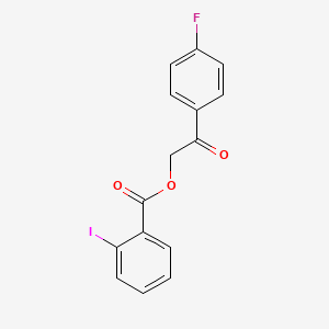 molecular formula C15H10FIO3 B3678477 2-(4-fluorophenyl)-2-oxoethyl 2-iodobenzoate 