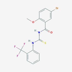 molecular formula C16H12BrF3N2O2S B3678485 5-bromo-2-methoxy-N-({[2-(trifluoromethyl)phenyl]amino}carbonothioyl)benzamide 