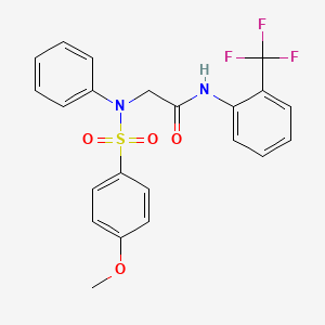 molecular formula C22H19F3N2O4S B3678503 N~2~-[(4-methoxyphenyl)sulfonyl]-N~2~-phenyl-N~1~-[2-(trifluoromethyl)phenyl]glycinamide 