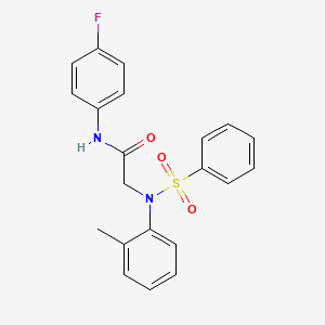 molecular formula C21H19FN2O3S B3678507 N~1~-(4-fluorophenyl)-N~2~-(2-methylphenyl)-N~2~-(phenylsulfonyl)glycinamide 