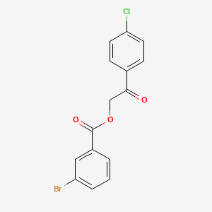 molecular formula C15H10BrClO3 B3678515 2-(4-chlorophenyl)-2-oxoethyl 3-bromobenzoate 