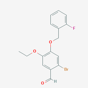 molecular formula C16H14BrFO3 B3678523 2-bromo-5-ethoxy-4-[(2-fluorobenzyl)oxy]benzaldehyde 