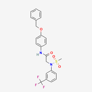 molecular formula C23H21F3N2O4S B3678528 N~1~-[4-(benzyloxy)phenyl]-N~2~-(methylsulfonyl)-N~2~-[3-(trifluoromethyl)phenyl]glycinamide 
