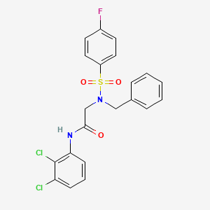 molecular formula C21H17Cl2FN2O3S B3678549 N~2~-benzyl-N~1~-(2,3-dichlorophenyl)-N~2~-[(4-fluorophenyl)sulfonyl]glycinamide 
