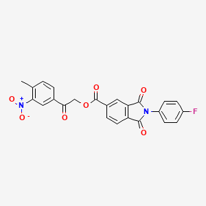 molecular formula C24H15FN2O7 B3678557 2-(4-methyl-3-nitrophenyl)-2-oxoethyl 2-(4-fluorophenyl)-1,3-dioxo-5-isoindolinecarboxylate 
