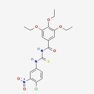 molecular formula C20H22ClN3O6S B3678580 N-{[(4-chloro-3-nitrophenyl)amino]carbonothioyl}-3,4,5-triethoxybenzamide 