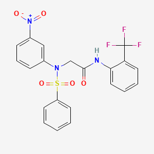 molecular formula C21H16F3N3O5S B3678590 N~2~-(3-nitrophenyl)-N~2~-(phenylsulfonyl)-N~1~-[2-(trifluoromethyl)phenyl]glycinamide 
