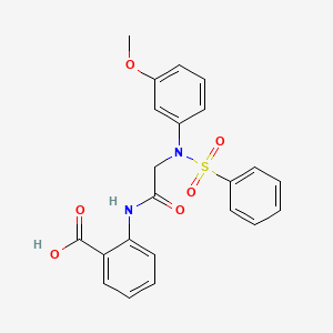 molecular formula C22H20N2O6S B3678593 2-{[N-(3-methoxyphenyl)-N-(phenylsulfonyl)glycyl]amino}benzoic acid 