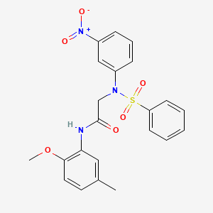molecular formula C22H21N3O6S B3678594 N~1~-(2-methoxy-5-methylphenyl)-N~2~-(3-nitrophenyl)-N~2~-(phenylsulfonyl)glycinamide 