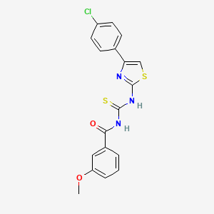 molecular formula C18H14ClN3O2S2 B3678600 N-({[4-(4-chlorophenyl)-1,3-thiazol-2-yl]amino}carbonothioyl)-3-methoxybenzamide 