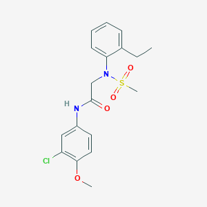 molecular formula C18H21ClN2O4S B3678613 N~1~-(3-chloro-4-methoxyphenyl)-N~2~-(2-ethylphenyl)-N~2~-(methylsulfonyl)glycinamide 
