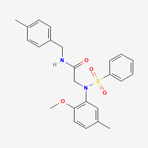 molecular formula C24H26N2O4S B3678631 N~2~-(2-methoxy-5-methylphenyl)-N~1~-(4-methylbenzyl)-N~2~-(phenylsulfonyl)glycinamide 
