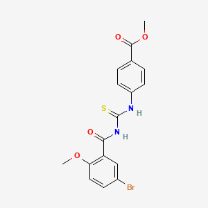 molecular formula C17H15BrN2O4S B3678644 methyl 4-({[(5-bromo-2-methoxybenzoyl)amino]carbonothioyl}amino)benzoate 