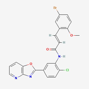 molecular formula C22H15BrClN3O3 B3678659 3-(5-bromo-2-methoxyphenyl)-N-(2-chloro-5-[1,3]oxazolo[4,5-b]pyridin-2-ylphenyl)acrylamide 