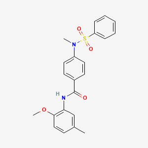 molecular formula C22H22N2O4S B3678677 N-(2-methoxy-5-methylphenyl)-4-[methyl(phenylsulfonyl)amino]benzamide CAS No. 6467-04-5