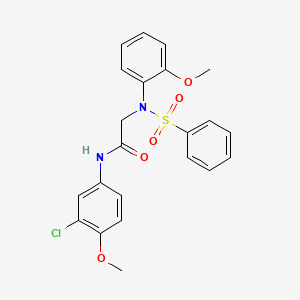 molecular formula C22H21ClN2O5S B3678686 N~1~-(3-chloro-4-methoxyphenyl)-N~2~-(2-methoxyphenyl)-N~2~-(phenylsulfonyl)glycinamide 