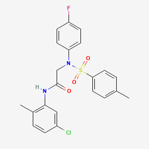 molecular formula C22H20ClFN2O3S B3678687 N~1~-(5-chloro-2-methylphenyl)-N~2~-(4-fluorophenyl)-N~2~-[(4-methylphenyl)sulfonyl]glycinamide 