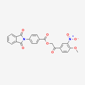 molecular formula C24H16N2O8 B3678700 2-(4-methoxy-3-nitrophenyl)-2-oxoethyl 4-(1,3-dioxo-1,3-dihydro-2H-isoindol-2-yl)benzoate 