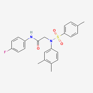 molecular formula C23H23FN2O3S B3678708 N~2~-(3,4-dimethylphenyl)-N~1~-(4-fluorophenyl)-N~2~-[(4-methylphenyl)sulfonyl]glycinamide 