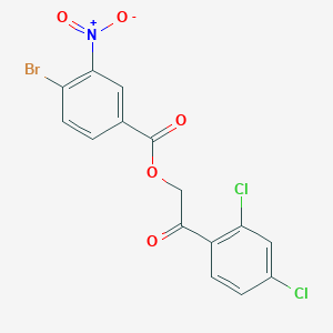 molecular formula C15H8BrCl2NO5 B3678725 2-(2,4-dichlorophenyl)-2-oxoethyl 4-bromo-3-nitrobenzoate 